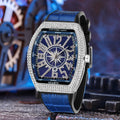 PINTIME 8122 Quartz Watch Luxury Diamond Hip Hop Man Sliver Wrist Watch for Men Designer Brands Waterproof Men's Watches Fashion MegaBDM