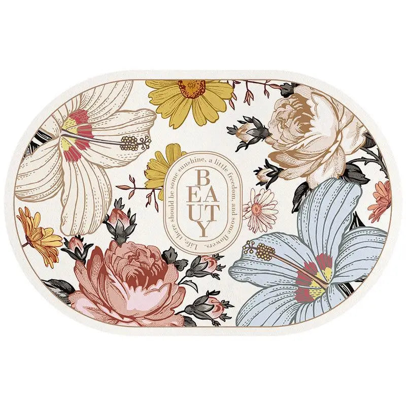 Instagram Diatomaceous Mud Bathroom Absorbent Floor Mat Toilet Door Soft Mat Anti slip and Quick Drying Foot Mat