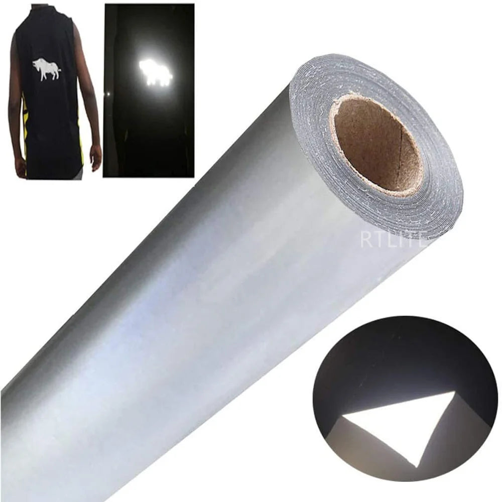 Best Selling Customization Pattern Reflective Heat Transfer Logo Elastic Laser Reflective Sheeting Iron on Sticker for T-Shirt