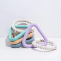 Natural Rubber Dog Chew Toy Interactive Tug Toy with Rope Triangle for Pet Entertainment