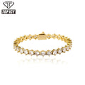 Top Icy 3mm 5mm Tennis Bracelet Gold Plated Prong Setting AAA Cubic Zircon Spring Clasp Iced Out Hip Hop Women Bracelet