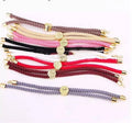 3mm Thickness Cotton Thread Chinese Cord Gold Color Life Tree Metal Moveable Spacer Beads Connectors Charm Bracelet Chains