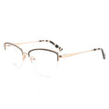 DH6622 Cat Eye Two Color Design Half Frame Glasses Women's Light Metal Frame Optical Glasses