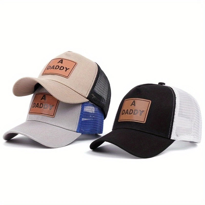 OEM/ODM Custom Men's Women's 5 Panel Leather Patch Trucker Cap Hat Fashionable Plain Curved Brim for Outdoor Sports Beach Mesh