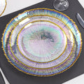 Wholesale Crystal Rainbow Clear Gold Rim Glass Dessert Salad Dinner Charger Plates Bowls Dinnerware Sets for Party Wedding Hotel