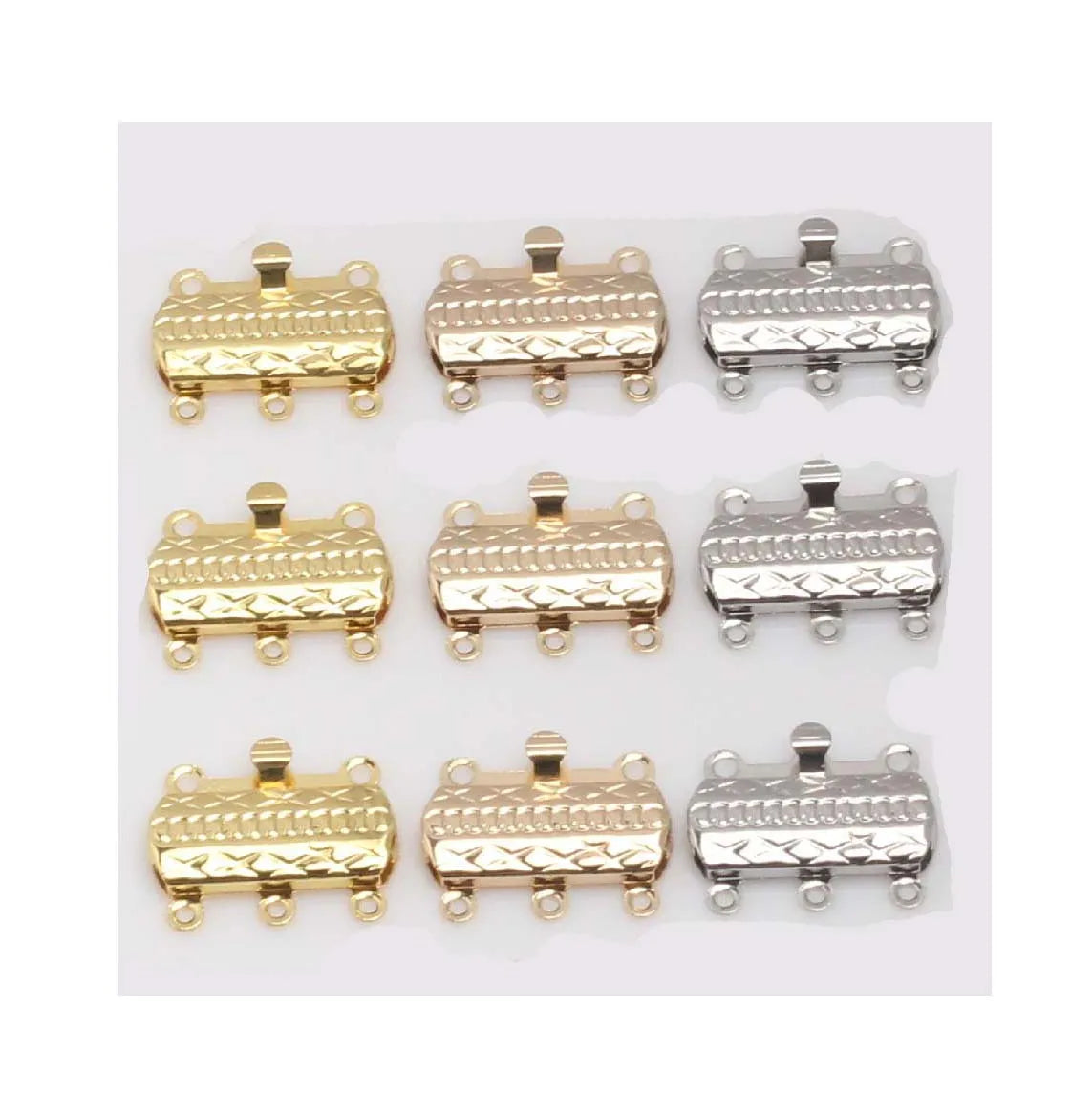 14K Gold-plated 3-breasted Components Bracelet Necklace Tricolor Copper Fittings Copper Simple Handmade Jewelry Findings
