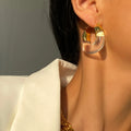 Dazan New  Dried Flower Large Statement Earrings Jhumka Earrings Design Traditional Jewellery  Korean Jewelry for Women Summer