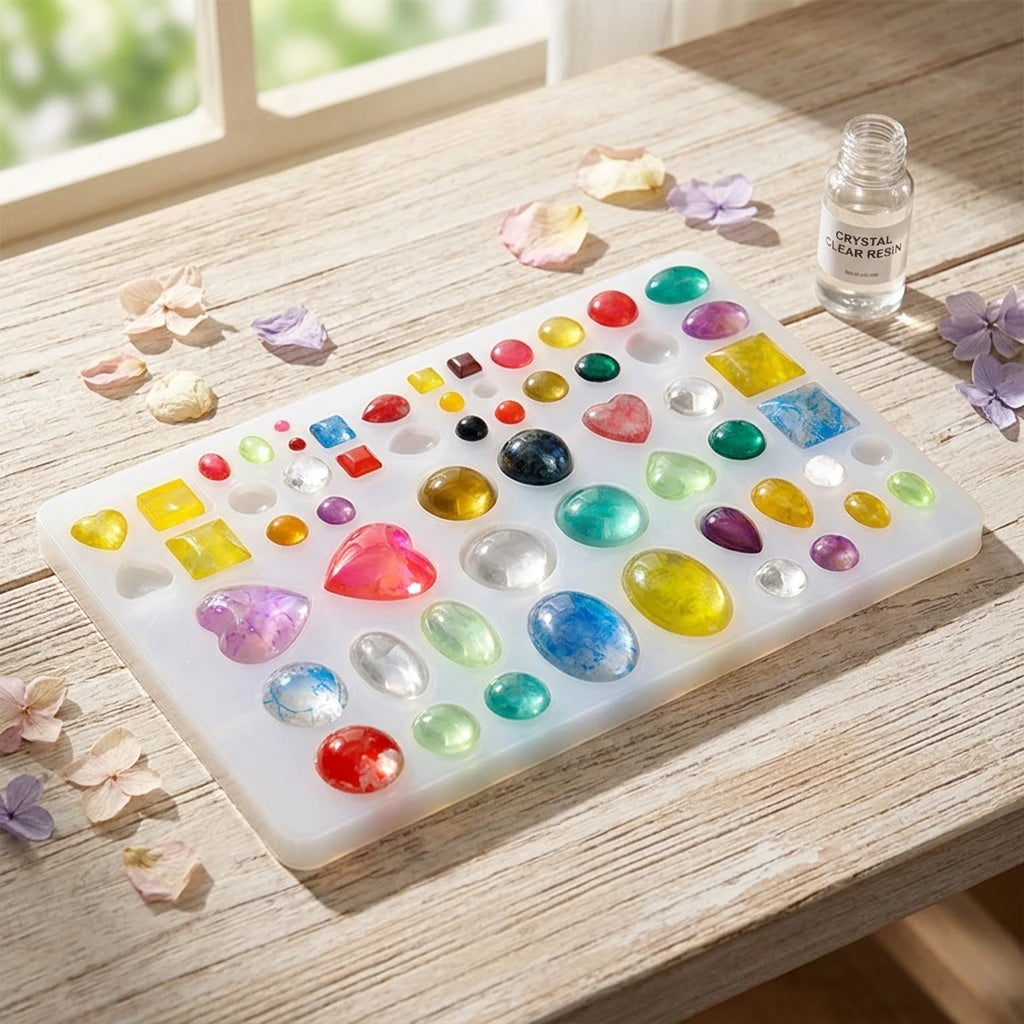 New Design Crystal Shiny Epoxy Silicone Kit Handmade Flexible UV Resin Mold Cast Irregular Shape Jewellery Cake Tools Non-Stick