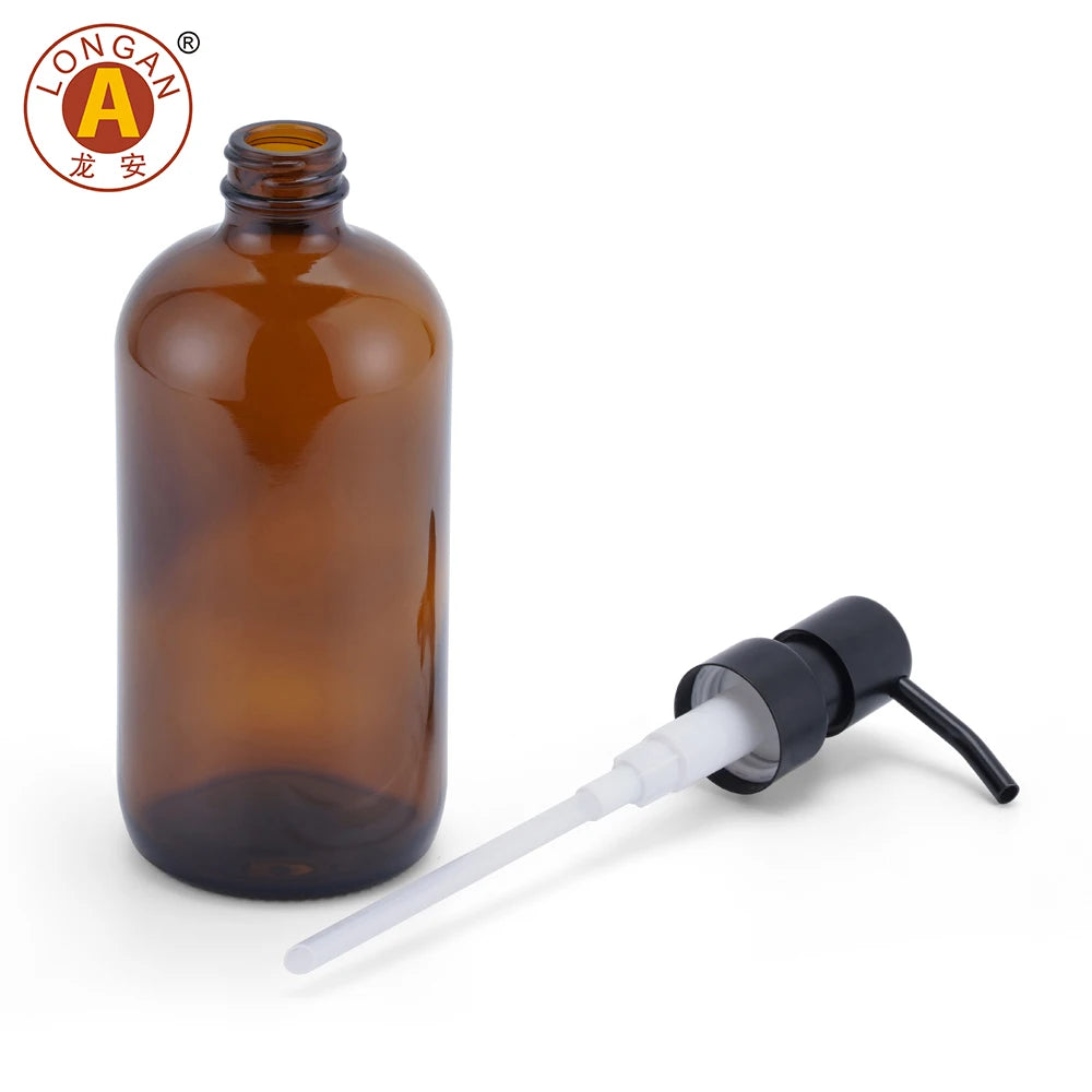 500ML Liquid Soap Dispenser Lotion Pump Custom Logo Glass Bottle Brushed Nickel Color Screw Cap Sealing-Dish Soap Liquid