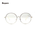 Boyarn Metal Big Frame Round Eyeglasses Frame Female Korean Big Face Retro Thin Frame Glasses Male Shades