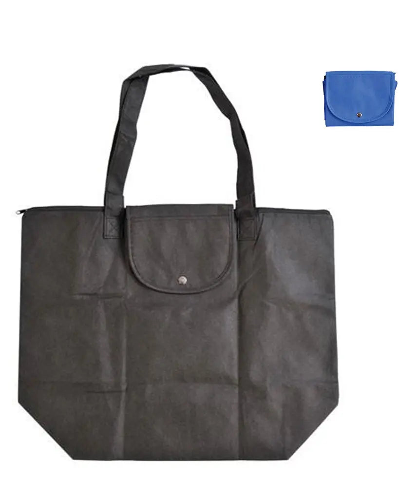 Custom Printed Zippered Non-Woven Folding Letter Pattern Medium Size Tote Bag Promotional Economical with Logo