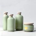 Custom 250g200ml 300ml 500ml Empty Soft Touch Shampoo Bottle Bottle Green Color Frosted Surface Squeeze Bottle with Flip Top Cap