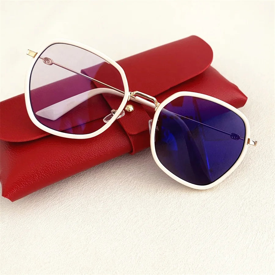 Photogray Anti-Reflective Glasses For Women Large Size Hexagon Alloy Black Blue Verre Photochromic Bluelight Phone Screen 2026