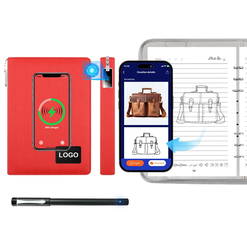 Factory Price Power Bank Notebook Design AI to Generate Effect Images Smart Notebook  With USB Disk and App