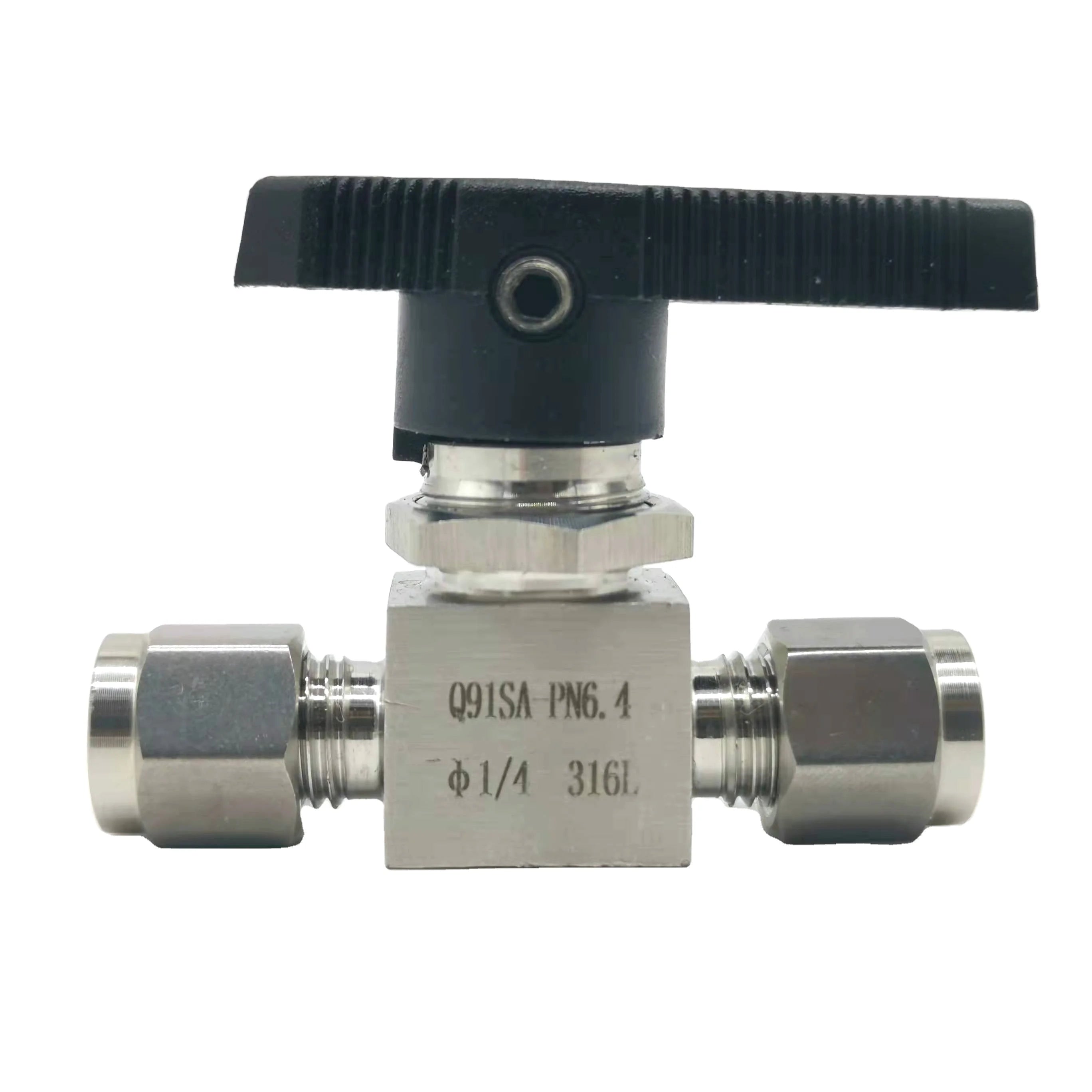 Factory 304SS Instrumentation Panel Mount Ball Valve Stainless Steel Pneumatic Compression Ball Valve