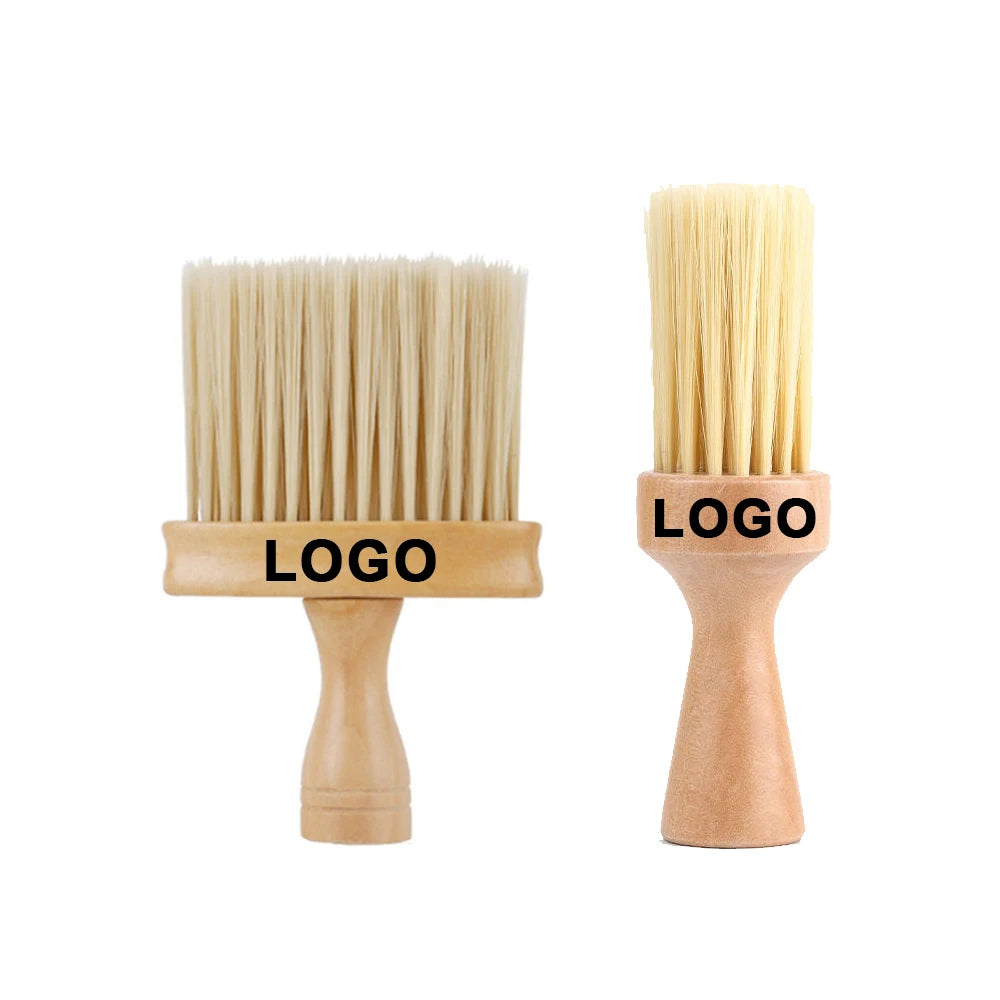 Custom Logo Barber Brush Neck Duster Brush for Hair Cutting Soft Household Hair Neck Cleaning Brush Professional Salon Tool