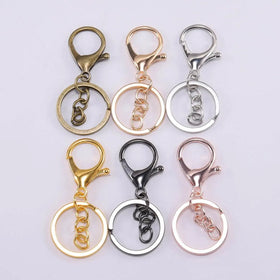 New Stock Arrival Multi Color Stainless Steel Keychain Ring Pvd Plated Lobster Clasp Key Hook Chain for Jewelry Making Findings