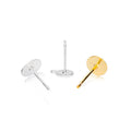 925 Sterling Silver Flat Round Blank Peg Earrings Posts Flat Pad Ear Stud Components Earring Making Findings