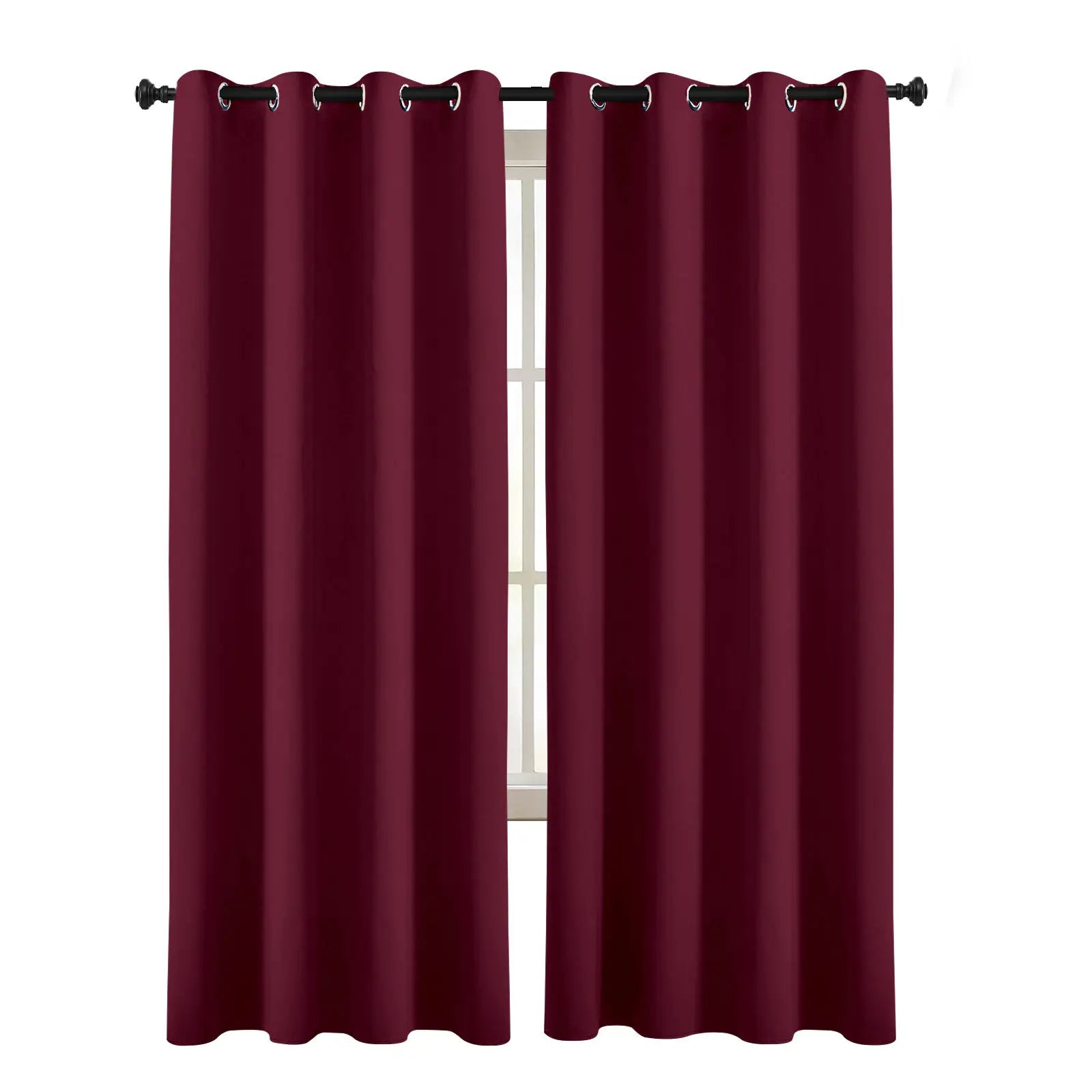 Amity Ready Made 100% Polyester Curtains European Style Hotel Solid  Eyelet Blackout Window Curtains for Living Room Bedroom