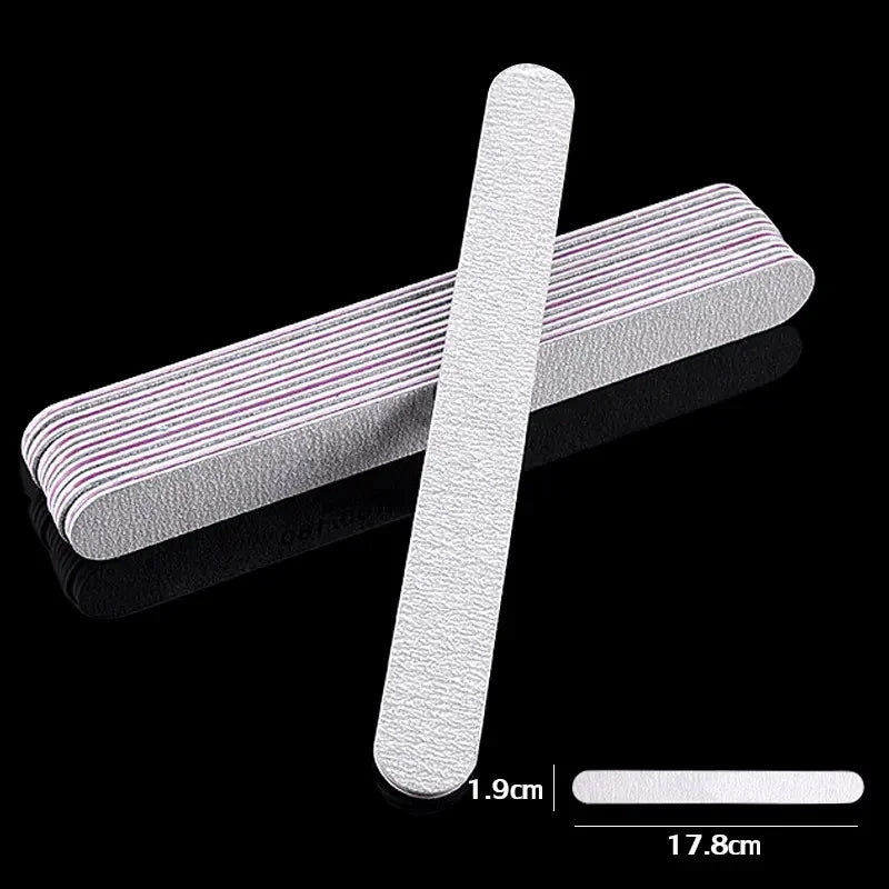 Private Label Professional Custom Logo Emery Board Nail File 80 100 150 180 240 Grit Square Curved Mini Portable Nail File