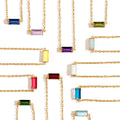 EManco Fashion Jewelry Stainless Steel Square Birthstone Bracelet Sparkling High-grade Rhinestone Bangle Christmas Gift