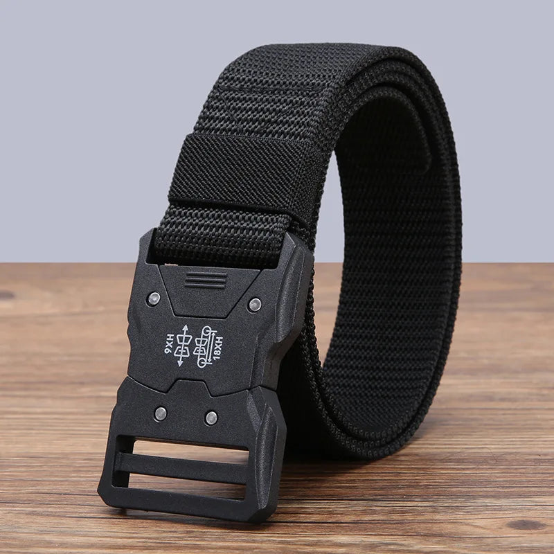 Men's Simple and Fashionable Nylon Tactical Elastic Fabric and Canvas Are Suitable for Outdoor Training Leisure Sports Belt