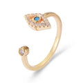 Adjustable Turkish Eye Fine Turquoise Ring Hotsale 925 Sterling Silver Accessories Women's Fashion OEM ODM Customized