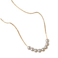 Dingchao Bijou Perle Necklace Gold Color Elegant Freshwater Pearl Tiny Pendant Stainless Steel Fashion Pendant Necklaces