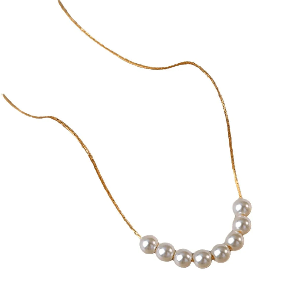 Dingchao Bijou Perle Necklace Gold Color Elegant Freshwater Pearl Tiny Pendant Stainless Steel Fashion Pendant Necklaces