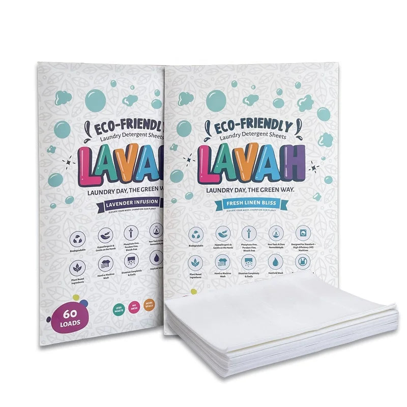 Best Selling Disposable Solid Eco-Friendly Plastic Free Laundry Detergent Sheets with Deep Stain Removal and Low Price