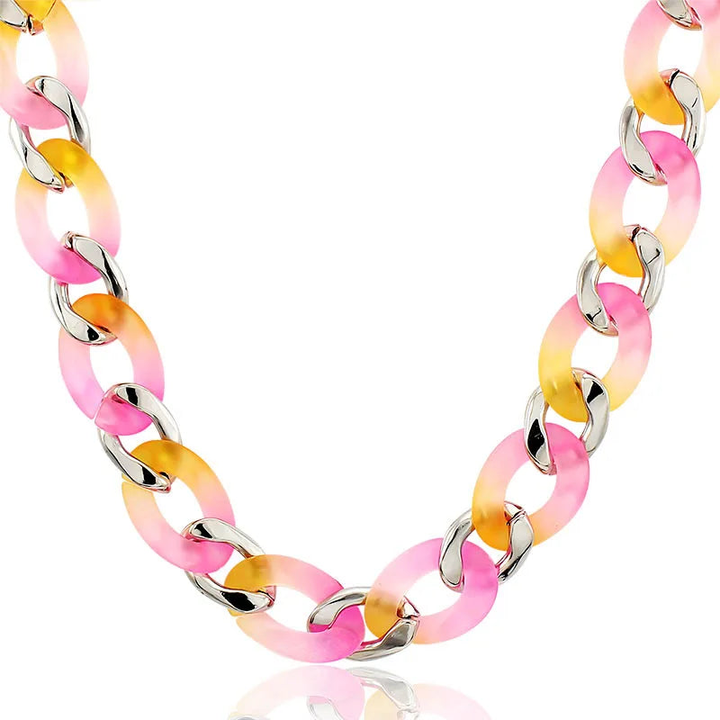 Clavicle Chain Charm Necklace for Women Men Wide Choker Necklace Pendant the Neck Mashup Chain Link Jewelry