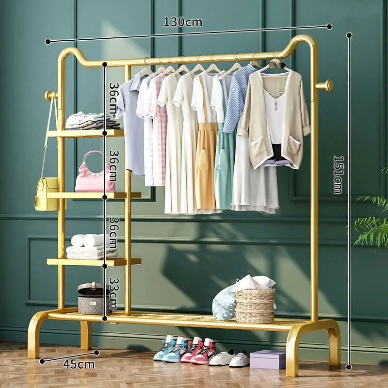 Bedroom Clothes Hanger Stand Clothes Stand Metal Black Painted Clothes Rail Stand