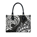 Vintage Black White Printed Women's Handbags Polynesian Samoan Tribal Purses Print on Demand Womens Tote Handbags Luxury Purses