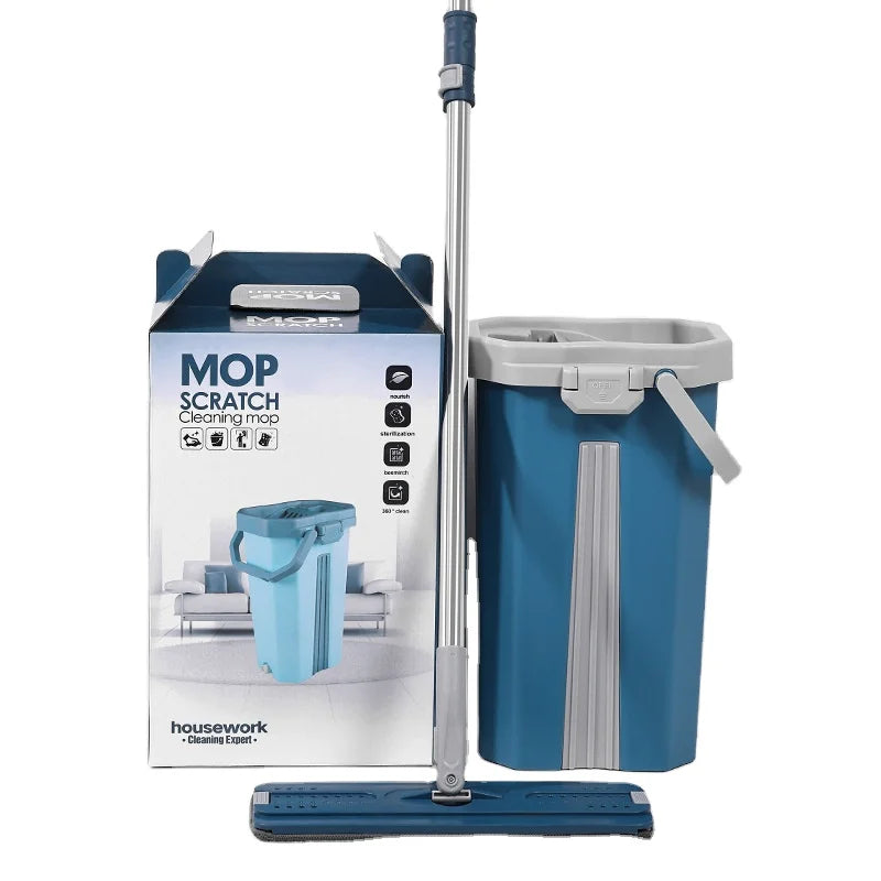 Self-Wringing Magic Mop & Bucket Set - 360Â° Rotating Floor Cleaner with Squeeze Function