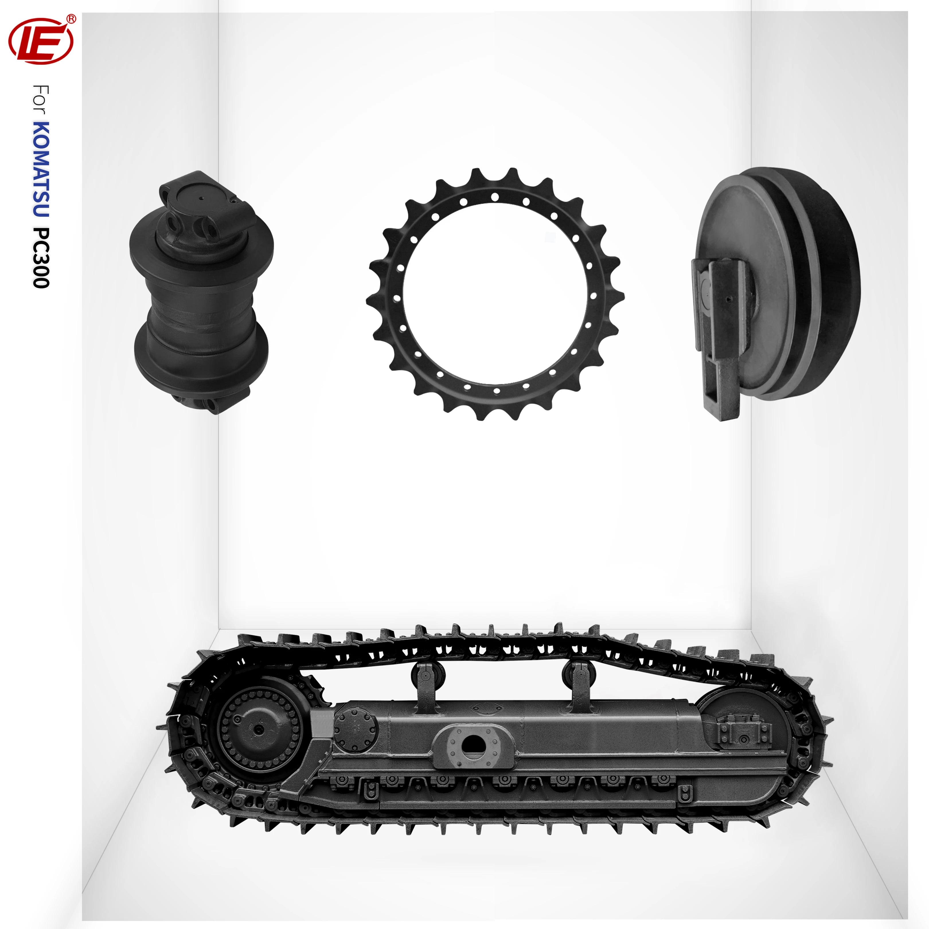 PC300 Series Hydraulic Excavator Undercarriage Spare Parts Track Bottom Roller Sprocket Top Carrier Roller Idler for Komatsu