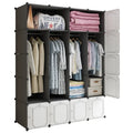 Modern 20-Cube PP Folding Wardrobe with Extendable 4 Clothes Hanger Thickened Door for Living Bedroom & Hotel Furniture