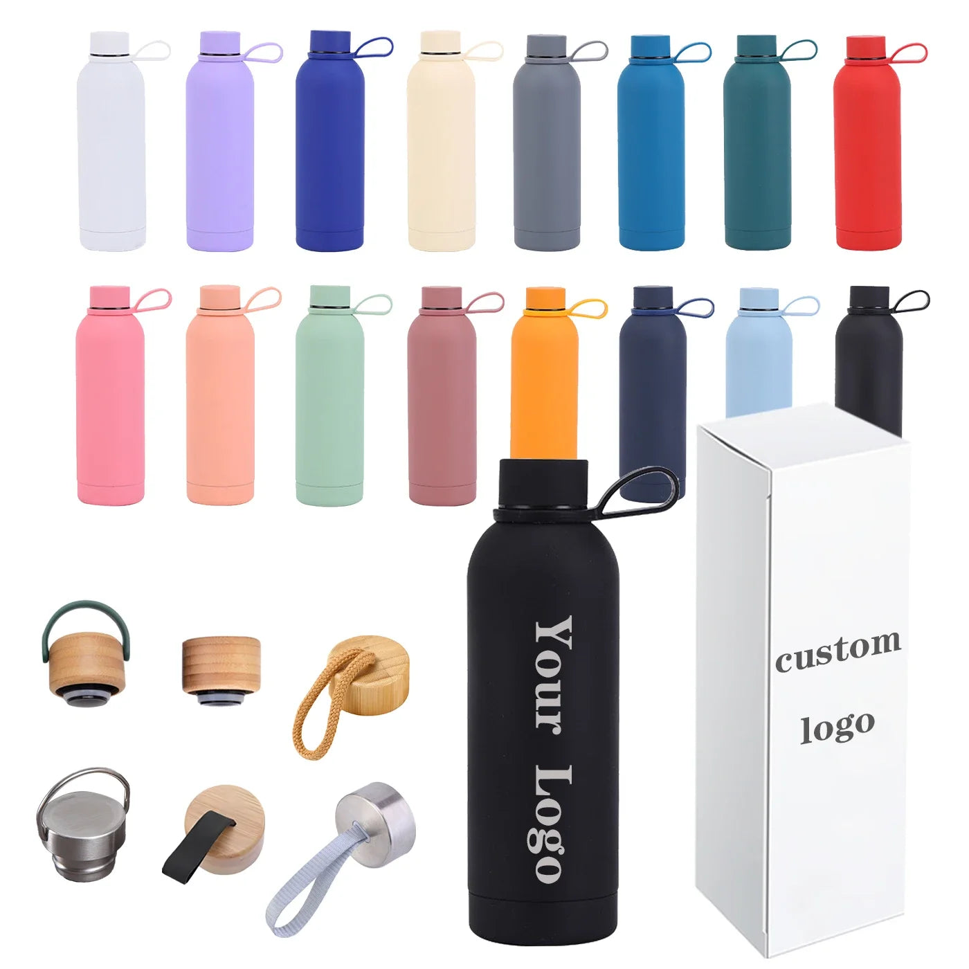 Small Mouth 500ml/750ml Stainless Steel Travel Termos 304 Material with Comfortable Rubber Handle for Drinking