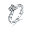 Beautiful Design 18k 925 Silver Golds 1 Carat Moissanite Silver Diamond Hand Ring for Love