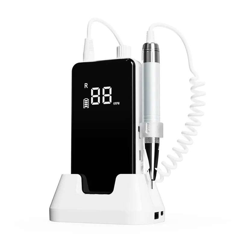 Professional Cordless Electric Nail Drill Machine 40000RPM Portable Brushless Handpiece Strong & Wireless Nail Drill