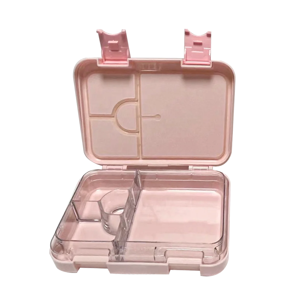 Orealmi Microwave Kids Plastic Food Container Bento Style Japanese Lunch Box with 4 or 6 Dividers for Kids' Lunches