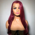 Bone Straight Colored 99J Lace Front Wig Cuticle Aligned Hair Extensions Wig for Black Women Full Hd Lace Frontal Wig Human Hair