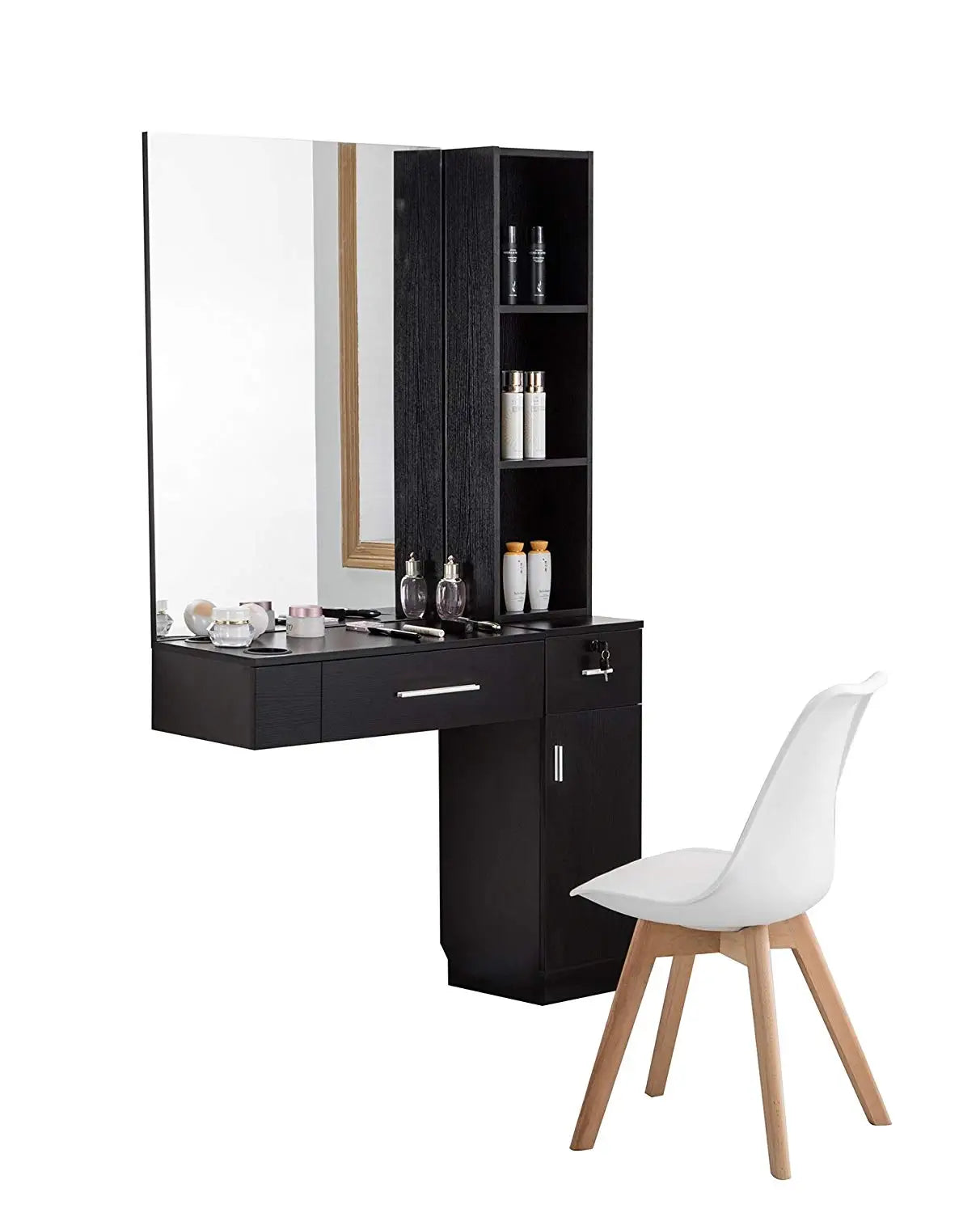 Barbershop Workstations Equipment Station Salon Mirror With Table
