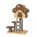 Modern Small Solid Wood Mushroom Cat Climbing Rack Corrugated Cat Pet Toy Supplies with Nest Grinding Claw Column for Cat Play