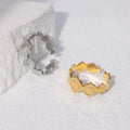 Beimai OEM Retro Non-fading Geometric Stainless Steel Open Adjustable Ring