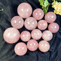 Natural Crystal Balls  Gemstone Light Healing Stones Rose Quartz Sphere  for Crystal Decor Stone