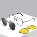 7009 Metal 3 in 1 New Style Magnet Clip on Glasses Frame Trend Polarized Sunglasses for Men Optical Computer Glasses UV400 2026