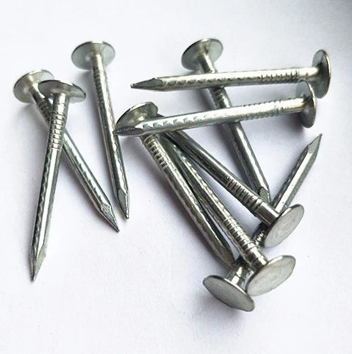 2 Inch Flat Head Galvanized Iron Roofing Nails Cap Style with Smooth Spiral Shank