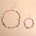 Bohemian Colorful Seed Glass Bead Beach Polymer Clay Watermelon Knitting Necklace GMN021