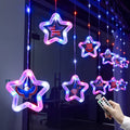 DAMAI USA Independence Day Flag Eagle America National Day Luminous Star Lights 4th of July Decor Wall Hanging Decor LED Lights