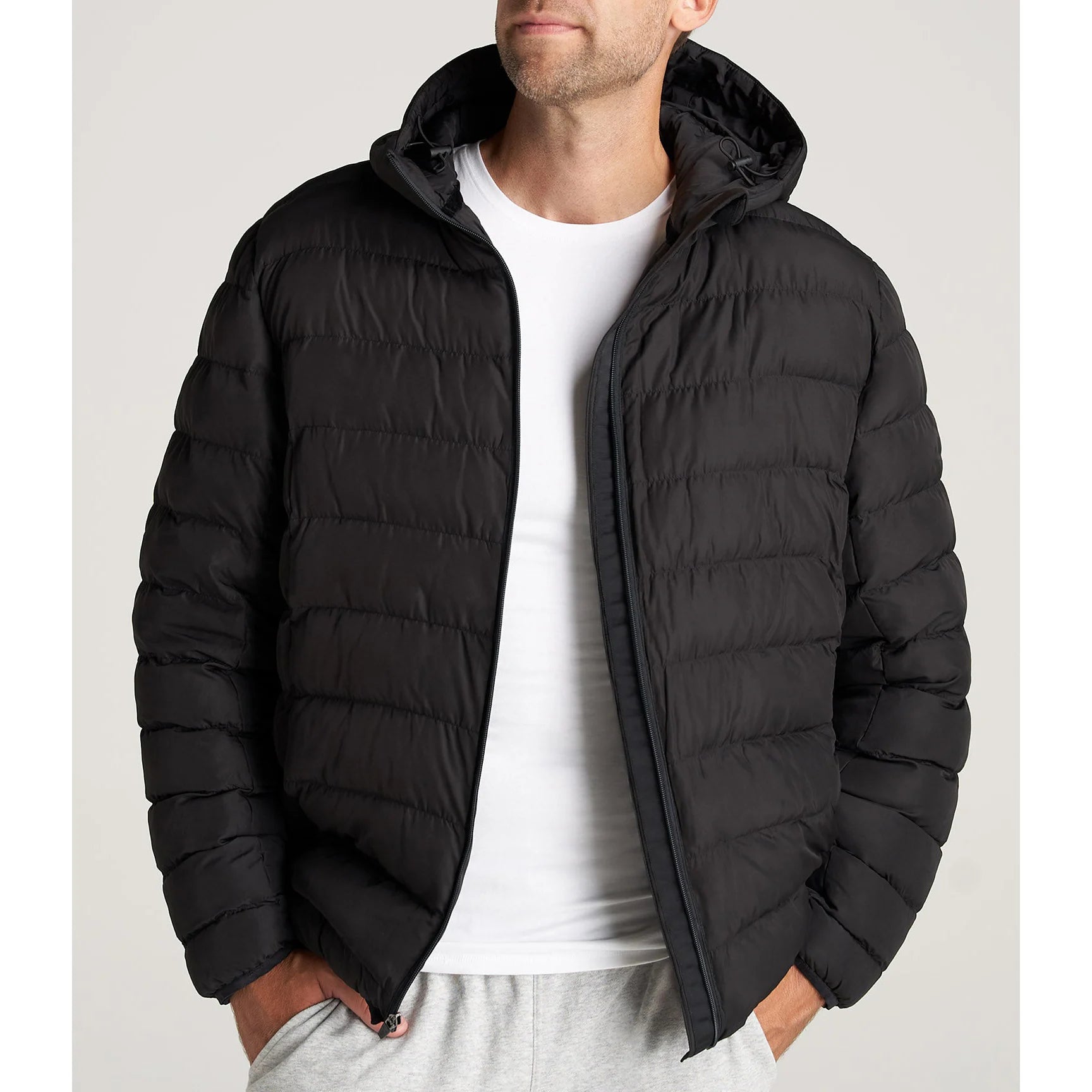 Yali Men Jackets and Coats 2024 Light Down Jacket Oversized Full Face Zip up Hoodies Jacket Men